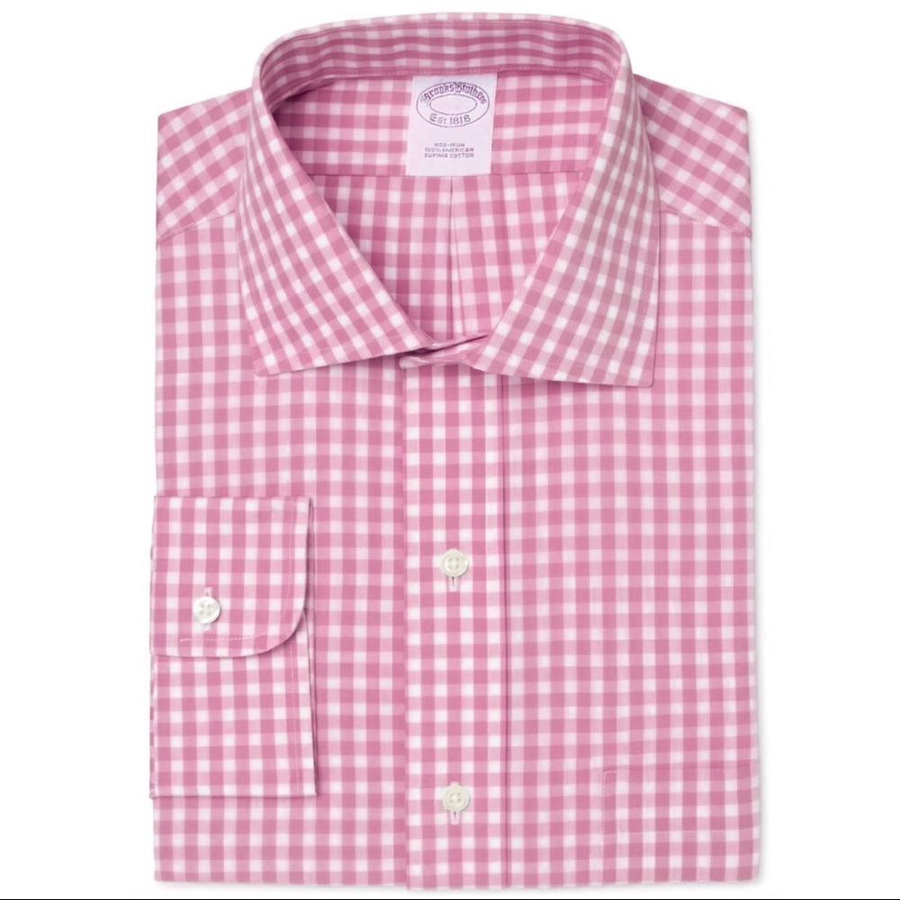 NEW Brooks Brothers Gingham Slim Fit Dress Shirt